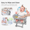 YOLEO Baby High Chair Booster Seat for Dining Table, Adjustable Height Travel Foldable High Chairs with Tray