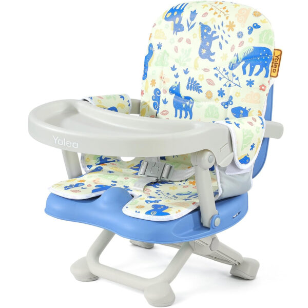 YOLEO Baby High Chair Booster Seat for Dining Table, Adjustable Height Travel Foldable High Chairs with Tray