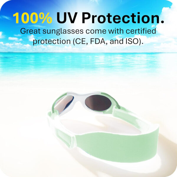 Mausito BABY sunglasses 0-24 months | Flexible BPA-Free infant sunglasses with adjustable strap | 100% UV Protection Sunnies