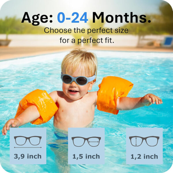 Mausito BABY sunglasses 0-24 months | Flexible BPA-Free infant sunglasses with adjustable strap | 100% UV Protection Sunnies