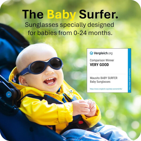Mausito BABY sunglasses 0-24 months | Flexible BPA-Free infant sunglasses with adjustable strap | 100% UV Protection Sunnies