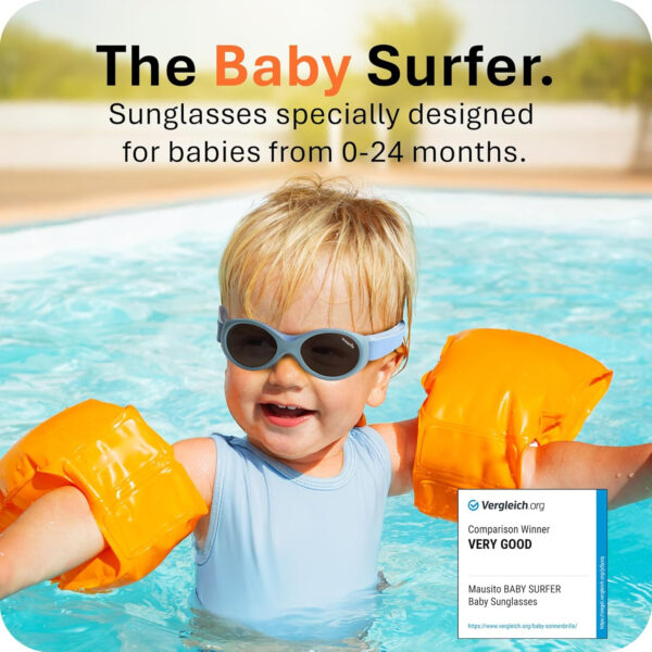Mausito BABY sunglasses 0-24 months | Flexible BPA-Free infant sunglasses with adjustable strap | 100% UV Protection Sunnies