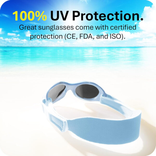 Mausito BABY sunglasses 0-24 months | Flexible BPA-Free infant sunglasses with adjustable strap | 100% UV Protection Sunnies