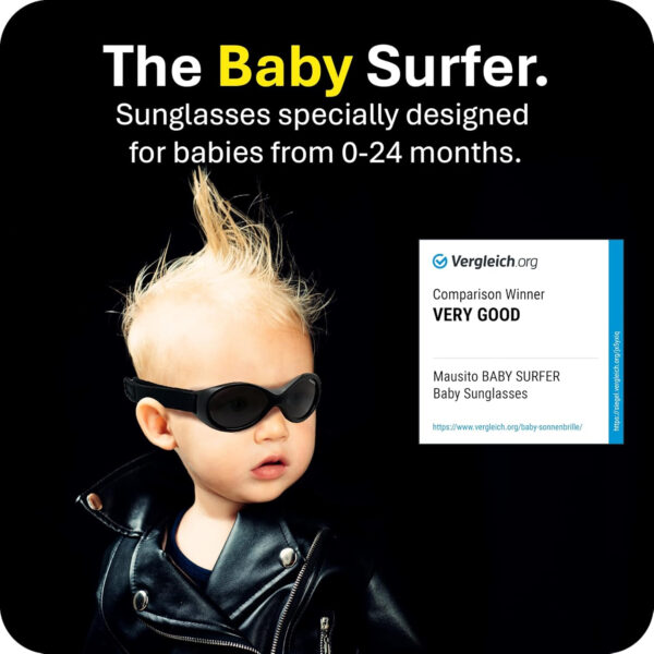 Mausito BABY sunglasses 0-24 months | Flexible BPA-Free infant sunglasses with adjustable strap | 100% UV Protection Sunnies