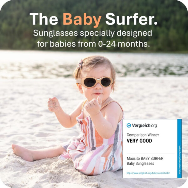 Mausito BABY sunglasses 0-24 months | Flexible BPA-Free infant sunglasses with adjustable strap | 100% UV Protection Sunnies