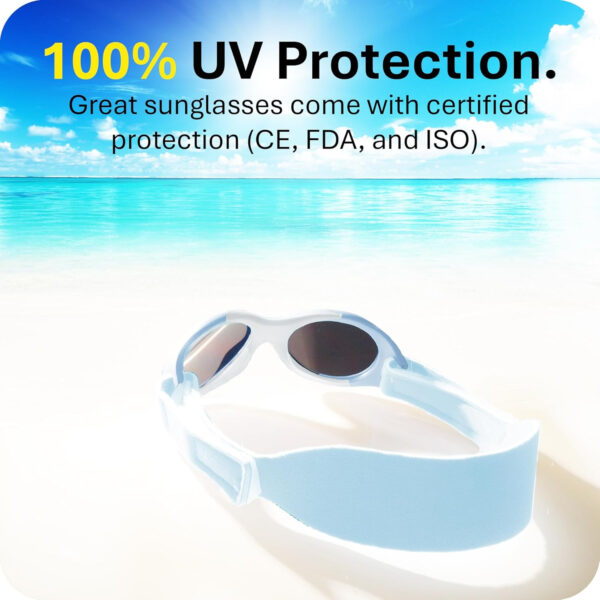 Mausito BABY sunglasses 0-24 months | Flexible BPA-Free infant sunglasses with adjustable strap | 100% UV Protection Sunnies