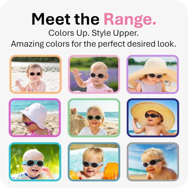 Mausito BABY sunglasses 0-24 months | Flexible BPA-Free infant sunglasses with adjustable strap | 100% UV Protection Sunnies