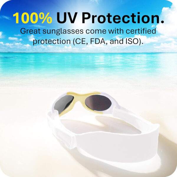 Mausito BABY sunglasses 0-24 months | Flexible BPA-Free infant sunglasses with adjustable strap | 100% UV Protection Sunnies