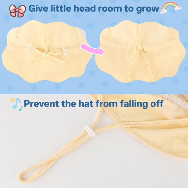 Adjustable Baby Sun Hats with UPF50+ & Neck Flap Protection - Perfect Swim & Play Toddler Hat for Girls & Boys