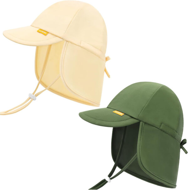 Adjustable Baby Sun Hats with UPF50+ & Neck Flap Protection - Perfect Swim & Play Toddler Hat for Girls & Boys