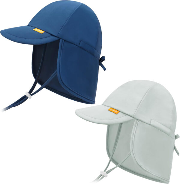 Adjustable Baby Sun Hats with UPF50+ & Neck Flap Protection - Perfect Swim & Play Toddler Hat for Girls & Boys