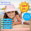 688c39ca4e6450d472b0dc7ac12ba404b9307699456ce9937367e.jpg Baby Sun Hat Toddler Kids Boys Girls Wide Brim Beach Hats with Sunglasses UPF 50+ Plain Caps with Neck Flap