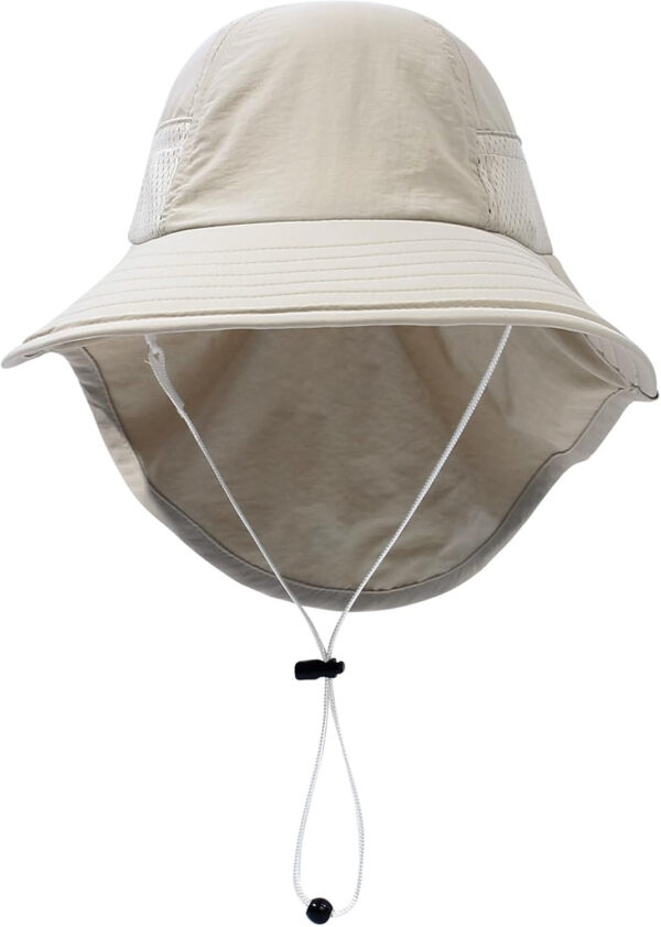 688c3a05284863e4f8839a41673dd047267b713731f6a1190a6c5.jpg Baby Sun Hat Toddler Kids Boys Girls Wide Brim Beach Hats with Sunglasses UPF 50+ Plain Caps with Neck Flap