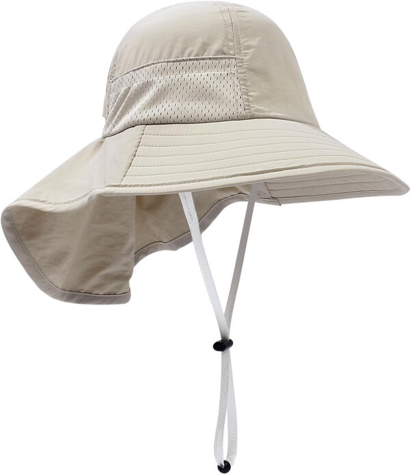 688c3a063ae62d00cedf904bf198b5c6528caed9b1cd574cc4b50.jpg Baby Sun Hat Toddler Kids Boys Girls Wide Brim Beach Hats with Sunglasses UPF 50+ Plain Caps with Neck Flap
