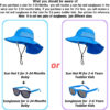 688c3a0be24d604e15567af56eb1aff5d4065da57945f52978a29.jpg Baby Sun Hat Toddler Kids Boys Girls Wide Brim Beach Hats with Sunglasses UPF 50+ Plain Caps with Neck Flap