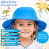 688c3a0f6a122fb21cbdd8da9d626a1afd0ea7b666180a1a7496e.jpg Baby Sun Hat Toddler Kids Boys Girls Wide Brim Beach Hats with Sunglasses UPF 50+ Plain Caps with Neck Flap