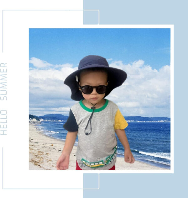 688c3a175fba7b7c7f4b517fcc4140a0f6aa6d50a9c648e4be511.jpg Baby Sun Hat Toddler Kids Boys Girls Wide Brim Beach Hats with Sunglasses UPF 50+ Plain Caps with Neck Flap