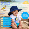 688c3a186d2f37200259a6912d260a0838cac20915ff37bd3116f.jpg Baby Sun Hat Toddler Kids Boys Girls Wide Brim Beach Hats with Sunglasses UPF 50+ Plain Caps with Neck Flap