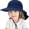 688c3a19892d72d5684241e31fd2754b88ffd264d17077eee53e3.jpg Baby Sun Hat Toddler Kids Boys Girls Wide Brim Beach Hats with Sunglasses UPF 50+ Plain Caps with Neck Flap