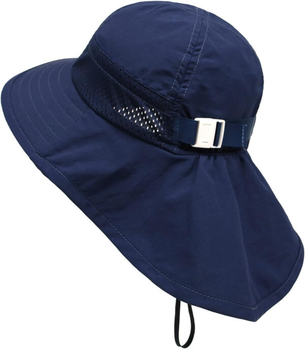 688c3a1b9dbbd4647fcdec41eeba19033b6ef5f381efa2a4d278f.jpg Baby Sun Hat Toddler Kids Boys Girls Wide Brim Beach Hats with Sunglasses UPF 50+ Plain Caps with Neck Flap