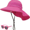 688c3a1dda331860a0e1f8d36b3e8654a5f42eeaf611a04850ea7.jpg Baby Sun Hat Toddler Kids Boys Girls Wide Brim Beach Hats with Sunglasses UPF 50+ Plain Caps with Neck Flap