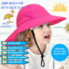 688c3a20783f431a6cff3dbf53c9f32608abba862e5a9adda030e.jpg Baby Sun Hat Toddler Kids Boys Girls Wide Brim Beach Hats with Sunglasses UPF 50+ Plain Caps with Neck Flap
