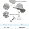 688c3a3e41c6a17b49cf307b7aacdc33b80a1e079b5dc414150fd.jpg Baby Sun Hat Toddler Kids Boys Girls Wide Brim Beach Hats with Sunglasses UPF 50+ Plain Caps with Neck Flap