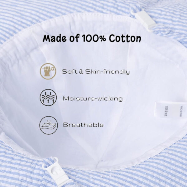 Baby & Toddler Wide Brim Sun Hats UPF 50+ Sun Protection Bucket Cap Cute Adjustable Hat in Seersucker