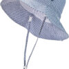 Baby & Toddler Wide Brim Sun Hats UPF 50+ Sun Protection Bucket Cap Cute Adjustable Hat in Seersucker