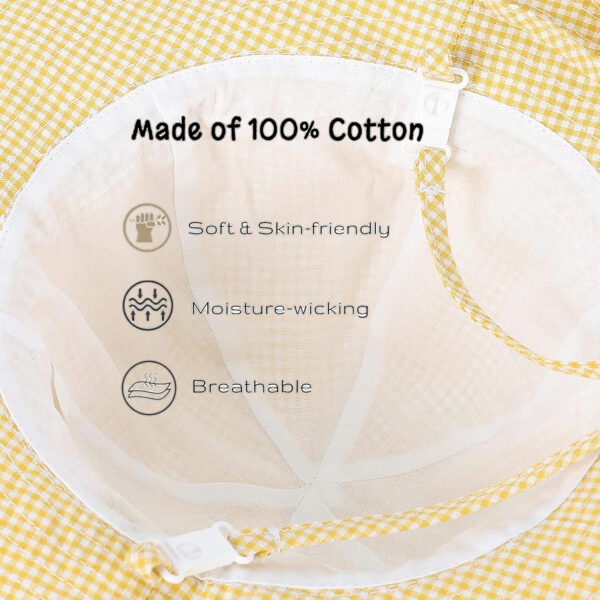 Baby & Toddler Wide Brim Sun Hats UPF 50+ Sun Protection Bucket Cap Cute Adjustable Hat in Seersucker