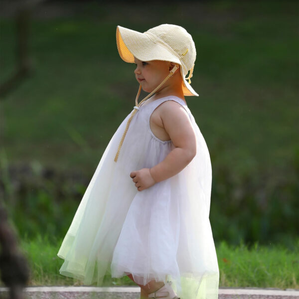 Baby & Toddler Wide Brim Sun Hats UPF 50+ Sun Protection Bucket Cap Cute Adjustable Hat in Seersucker