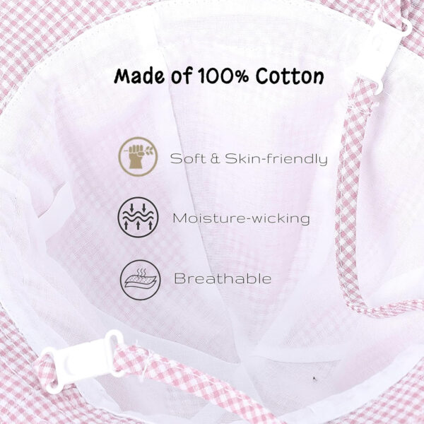 Baby & Toddler Wide Brim Sun Hats UPF 50+ Sun Protection Bucket Cap Cute Adjustable Hat in Seersucker