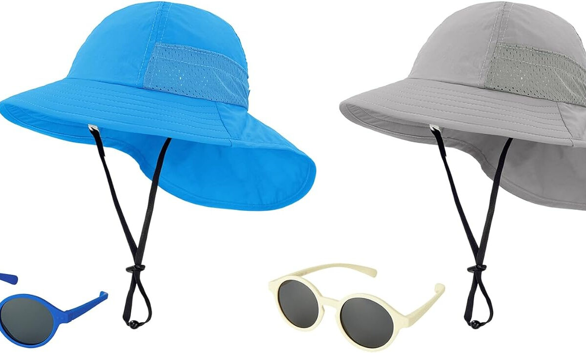 688c3b05249213ac8fad8d5658463cdabd8f1e549cee8c8c96d83.jpg UPF 50+ Baby Sun Hat with Sunglasses, Adjustable Toddler Bucket Hat for Boys & Girls, Summer Beach Hat