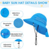 UPF 50+ Baby Sun Hat with Sunglasses, Adjustable Toddler Bucket Hat for Boys & Girls, Summer Beach Hat