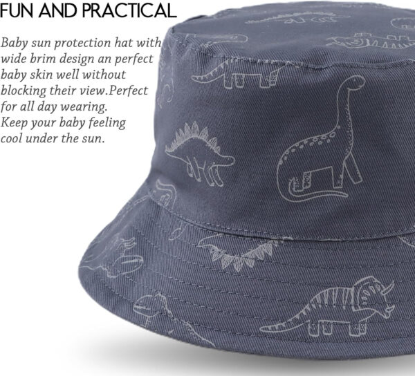 JANGANNSA Dinosaur Baby Boys Sun Hat Cotton Toddler Girls Bucket Hats Summer Sun Protect Cap for Kids