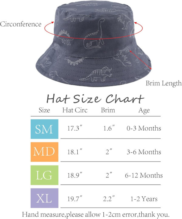 JANGANNSA Dinosaur Baby Boys Sun Hat Cotton Toddler Girls Bucket Hats Summer Sun Protect Cap for Kids
