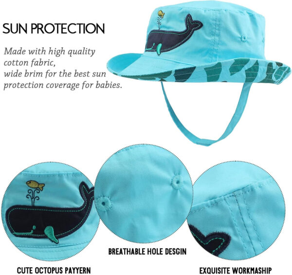 JANGANNSA Dinosaur Baby Boys Sun Hat Cotton Toddler Girls Bucket Hats Summer Sun Protect Cap for Kids