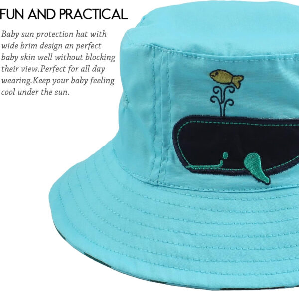 JANGANNSA Dinosaur Baby Boys Sun Hat Cotton Toddler Girls Bucket Hats Summer Sun Protect Cap for Kids