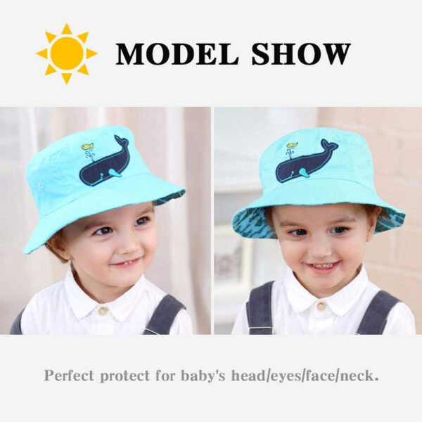 JANGANNSA Dinosaur Baby Boys Sun Hat Cotton Toddler Girls Bucket Hats Summer Sun Protect Cap for Kids