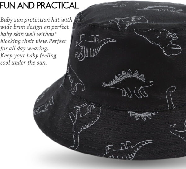 JANGANNSA Dinosaur Baby Boys Sun Hat Cotton Toddler Girls Bucket Hats Summer Sun Protect Cap for Kids