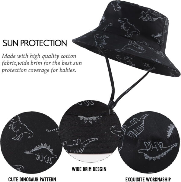 JANGANNSA Dinosaur Baby Boys Sun Hat Cotton Toddler Girls Bucket Hats Summer Sun Protect Cap for Kids