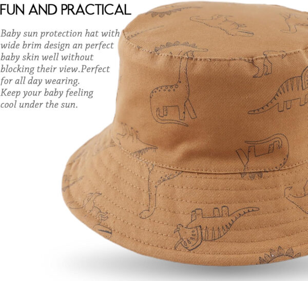 JANGANNSA Dinosaur Baby Boys Sun Hat Cotton Toddler Girls Bucket Hats Summer Sun Protect Cap for Kids