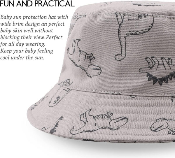JANGANNSA Dinosaur Baby Boys Sun Hat Cotton Toddler Girls Bucket Hats Summer Sun Protect Cap for Kids