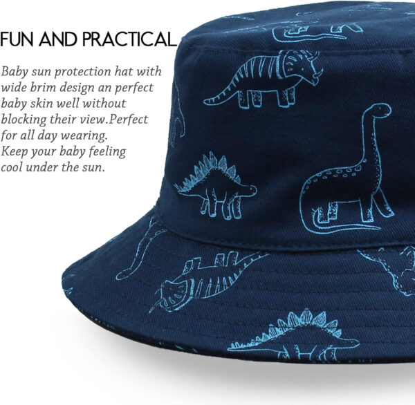 JANGANNSA Dinosaur Baby Boys Sun Hat Cotton Toddler Girls Bucket Hats Summer Sun Protect Cap for Kids
