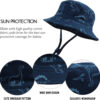 JANGANNSA Dinosaur Baby Boys Sun Hat Cotton Toddler Girls Bucket Hats Summer Sun Protect Cap for Kids