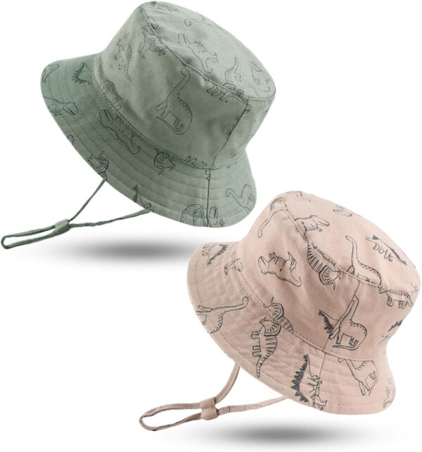 JANGANNSA Dinosaur Baby Boys Sun Hat Cotton Toddler Girls Bucket Hats Summer Sun Protect Cap for Kids