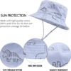JANGANNSA Dinosaur Baby Boys Sun Hat Cotton Toddler Girls Bucket Hats Summer Sun Protect Cap for Kids