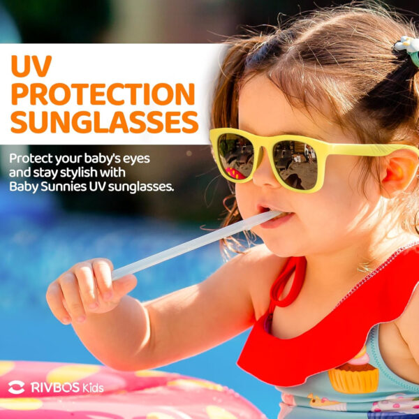 RIVBOS Baby Sunglasses Boys&Girls with Strap UV400 Polarized Flexible for Toddler,Infant and Newborn(0-24month) RBK0231