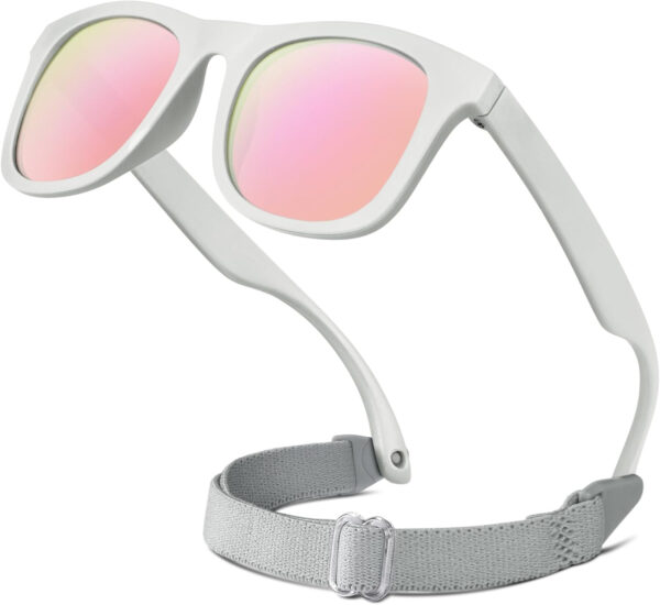 RIVBOS Baby Sunglasses Boys&Girls with Strap UV400 Polarized Flexible for Toddler,Infant and Newborn(0-24month) RBK0231