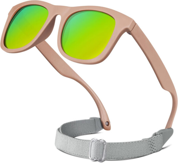 RIVBOS Baby Sunglasses Boys&Girls with Strap UV400 Polarized Flexible for Toddler,Infant and Newborn(0-24month) RBK0231